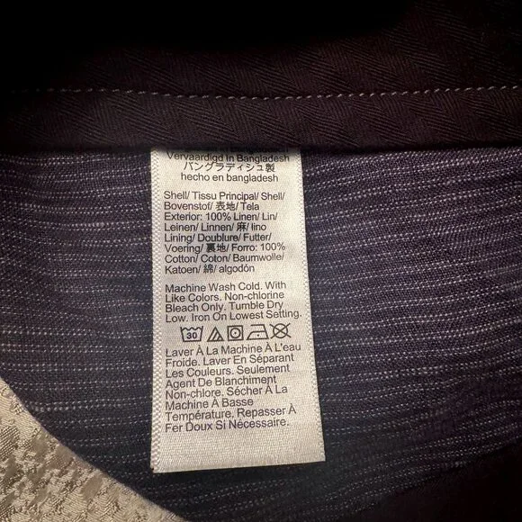 J. Crew 7" linen short Navy Grey Fine Stripe Size 33" Inseam 7"  NWT - Picture 5 of 6